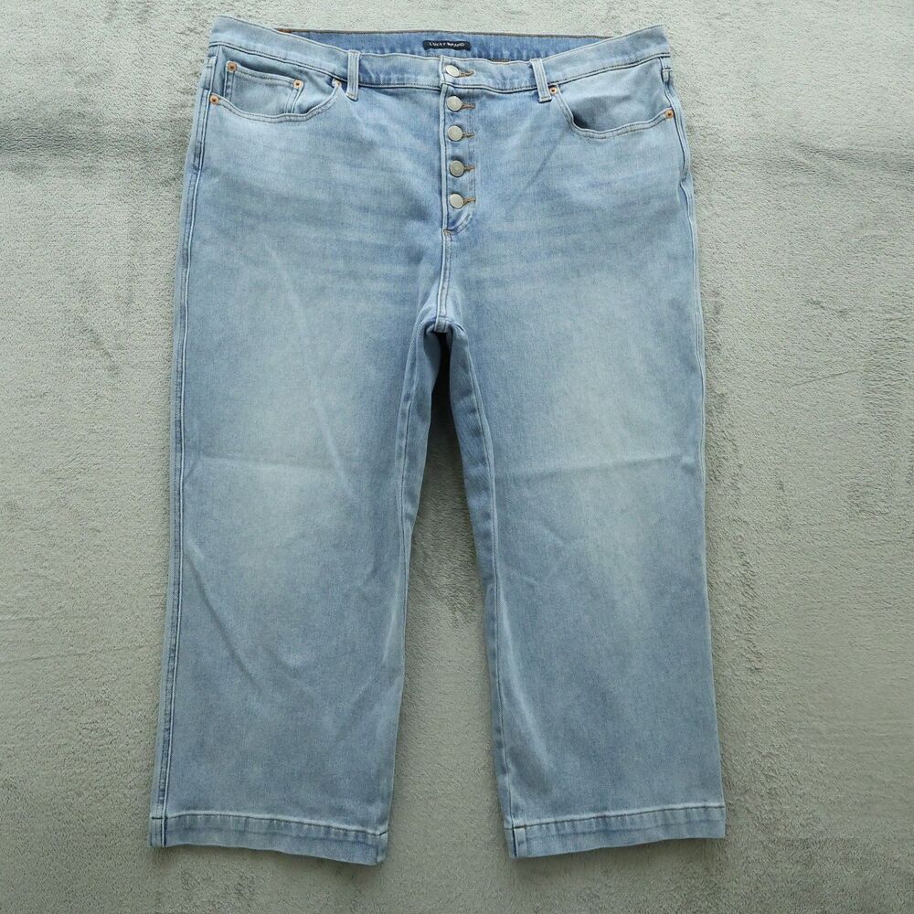 Lucky Brand Jeans Women's Size 20/35 Blue Mid-Rise Crop Wide-Leg 24" Inseam